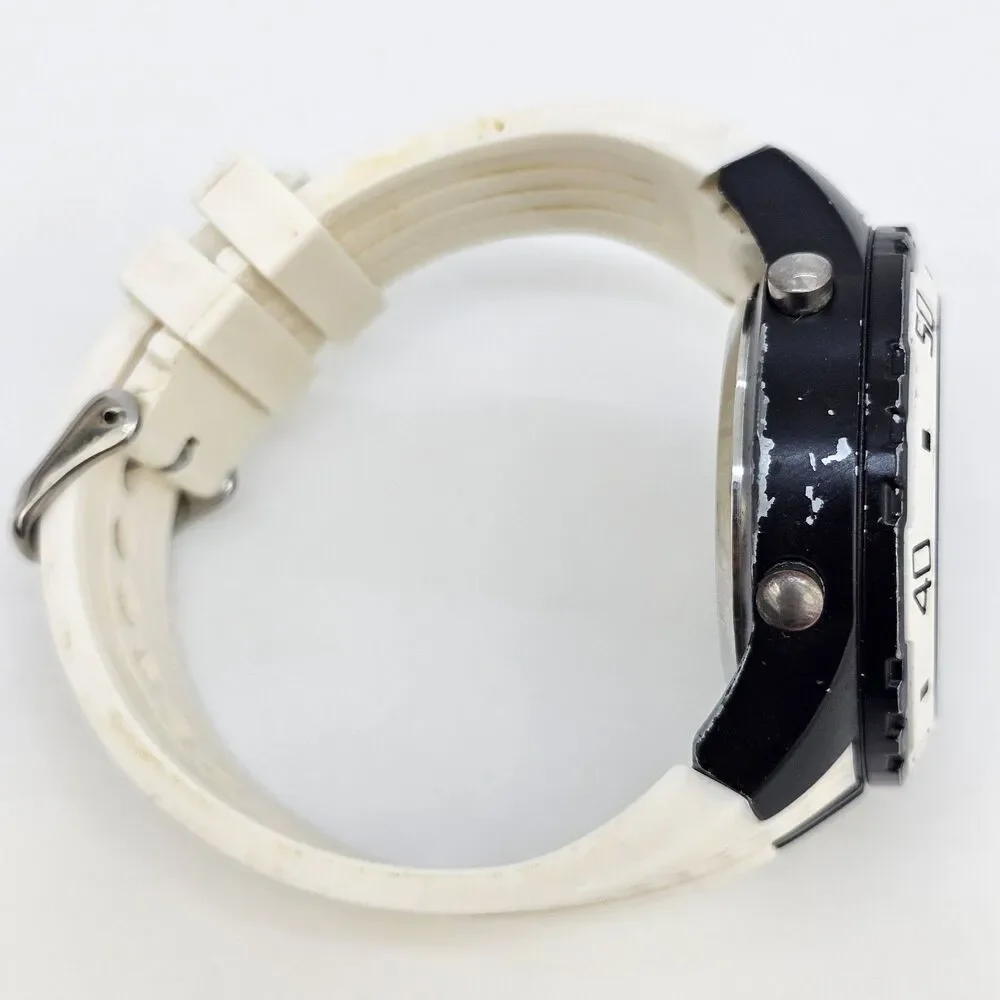 US POLO ASSN Men's Watch Digital Analog 48MM White‎ Platic Bands New Battery